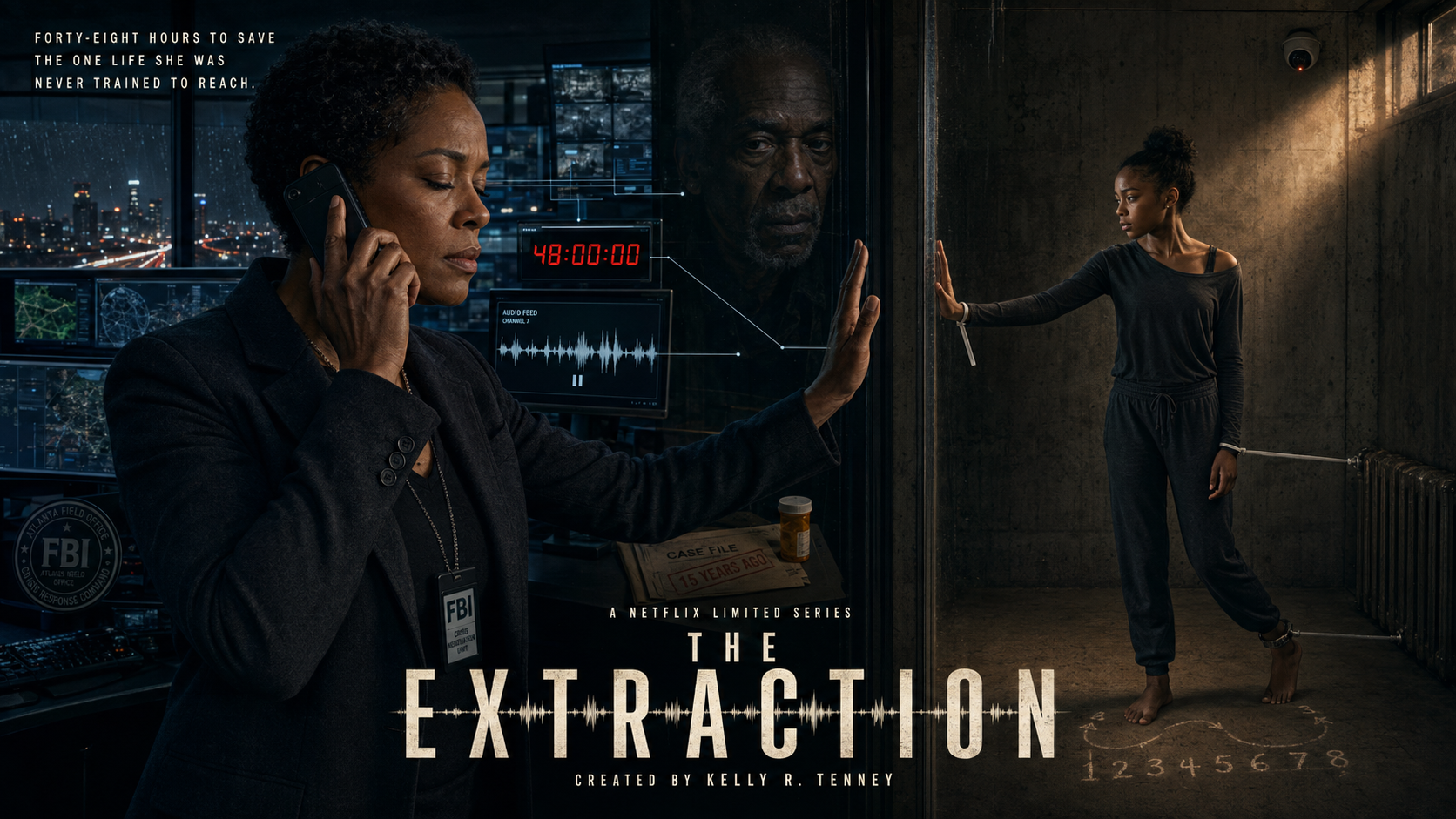 The Extraction poster featuring a hostage negotiator and her abducted daughter